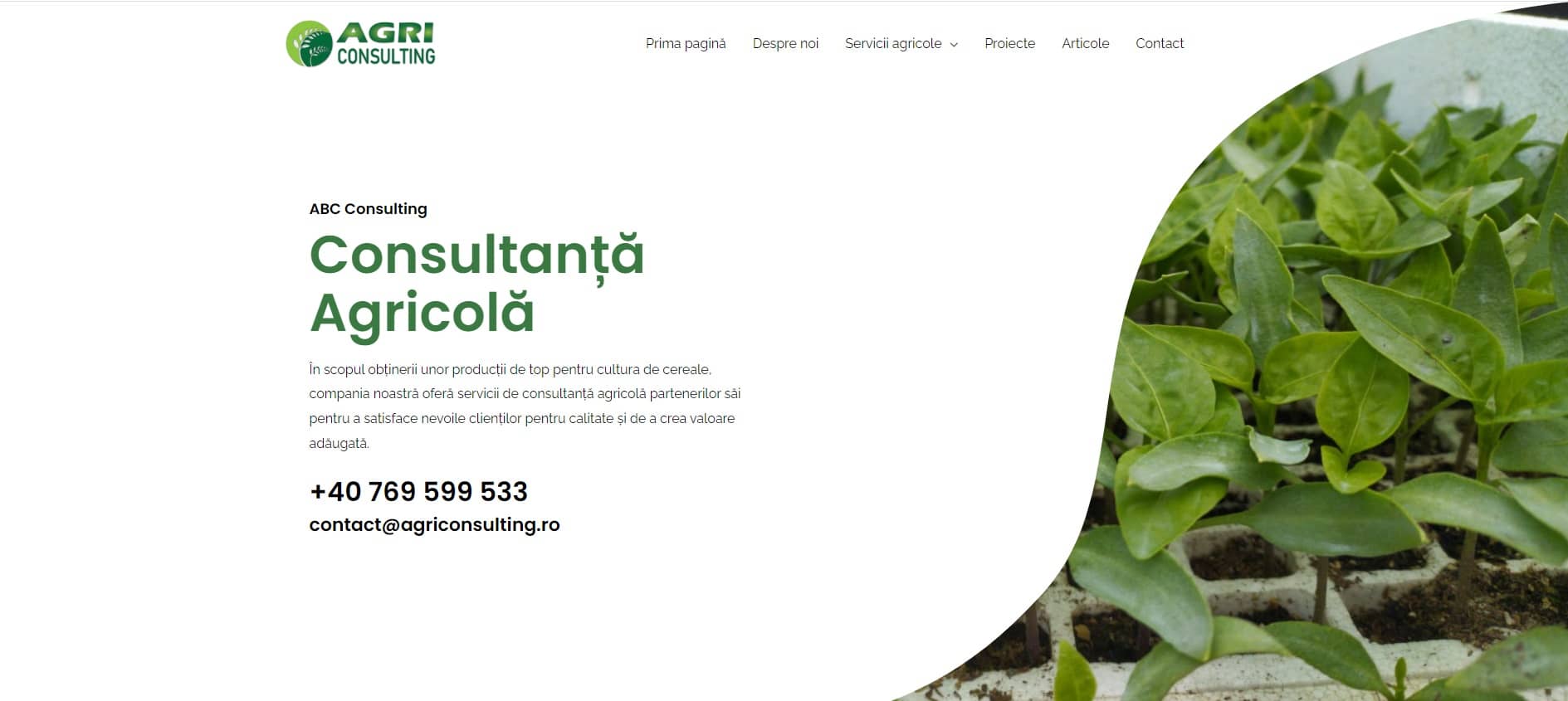 Site de prezentare servicii consultanta agricola